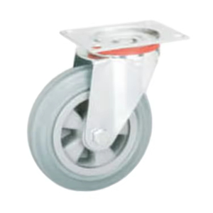 Roulettes en caoutchouc durables de qualité supérieure, nouvelle arrivée, roulettes industrielles avec roulement à billes, frein pivotant - Product Image 4