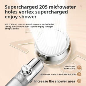 Usine En Gros ABS Chrome 5-Mode Douchette <span class=keywords><strong>Turbo</strong></span> PP Filtre Pierre Élément Robinets De Salle De Bains Augmentation De La <span class=keywords><strong>Pression</strong></span> Arrêt Cuisine - Product Image 2