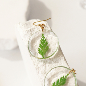 أقراط زهور مضغوطة حقيقية مخصصة للأقراط من الراتنج بالأشعة فوق البنفسجية أقراط مجوهرات زهور مجففة محفوظة للنساء هدية لوصيفة العروس - Product Image 5