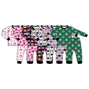 Conjuntos de otoño personalizados para bebés niñas con diseño de calabaza, pelele con cremallera, venta al por mayor, ropa a juego para hermanas de Halloween, ropa de fábrica para boutiques - Product Image 4