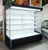 Réfrigérateur Commercial OEM à Rideau d'Air, Vitrine Réfrigérée Sans Givre pour Supermarché, Fruits, Légumes et Aliments Frais