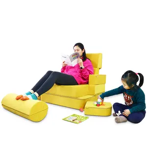 Çok renkler mikro süet çocuk oyun kanepe oturma odası çocuk Flip out kanepe Certipur-bize köpük oyun kanepe çocuklar için