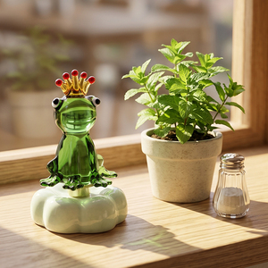 Figurine <span class=keywords><strong>de</strong></span> grenouille prince en verre rotative <span class=keywords><strong>de</strong></span> style Murano, faite à la main, mignonne, inspirée des <span class=keywords><strong>contes</strong></span> <span class=keywords><strong>de</strong></span> <span class=keywords><strong>fées</strong></span>, ornement animal en verre pour la décoration <span class=keywords><strong>de</strong></span> la maison et du bureau - Product Image 3
