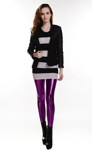 Coldker 1980s <strong>Leggings</strong> <strong>Shiny</strong> Metallic 70s Disco Pants Girls <strong>Ladies</strong> Fancy Dress Costume - Product Image 5