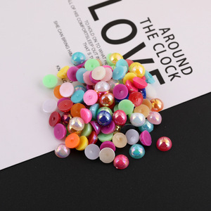Pegatinas de media perla de color AB de 10 mm con parte trasera plana para decoración de fundas de teléfono, arte de uñas, ropa, accesorios para el cabello y materiales decorativos. - Product Image 3