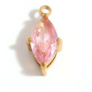 SUMMLY Vente en gros de pendentifs étoile, lune, cœur, nœud, fleur, zircon, plaqués or 18 carats, breloques en acier inoxydable, bijoux faits à la main, mode - Product Image 3