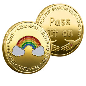 Set di IT Monete Commemorative Placcate in Metallo Dorato con Motivi di Farfalla, Fiore, Trifoglio, Colomba, Arcobaleno e Gratitudine - Product Image 5