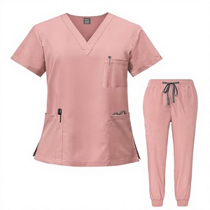 Tenues d'infirmière : Ensemble de blouses à col en V et pantalons jogger, vêtements de travail chirurgicaux, tenue d'infirmière, vêtements de travail pour dentistes, vêtements de travail pour médecins d'hôpital - Product Image 4