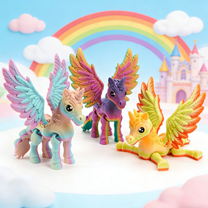 Giocattoli Unicorno Stampati in 3D in PLA Colorato, Materiale Ecologico, Decorazione per la Casa, Action Figure da Collezione per Bambini - Product Image 1