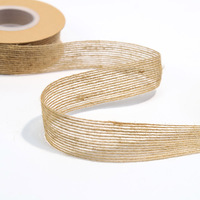 Usine Linge Vente Bien Tissé Bord Jute Tissu Imprimé Ruban Rouleau Toile De Jute Jute Rubans pour Fleur Panier Décoration