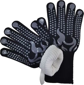 <span class=keywords><strong>Gants</strong></span> de barbecue ignifuges, longs, à revers tricotés, <span class=keywords><strong>gants</strong></span> en silicone double face, isolation thermique, <span class=keywords><strong>cuisine</strong></span>, cuisson, grillades - Product Image 3