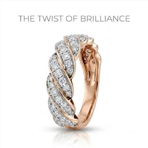 Anillo Trenzado de Diamantes en Oro Sólido de 14K y 18K de Lujo a Precio de Fábrica para Minoristas, Personalizable - Product Image 1