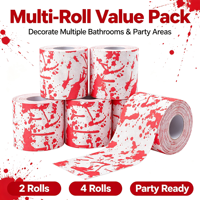 Rouleau de papier toilette effrayant pour Halloween, avec éclaboussures de sang réalistes, décoration fantaisie pour maison hantée, salle de bain ou fête.
