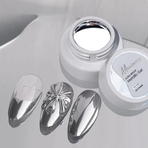 Wholesale High Gloss <b>Mirror</b> Super Bright Metallic Silver Pink UV Nail Gel Nail Salon Decoration Gel Paint - Product Image 1