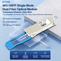 Modul Optik ZTRS Industrial Grade 40G QSFP+ LR4 10km SMF 4-Panjang Gelombang CWDM dengan Daya Rendah untuk Jaringan Utama Kampus dan Metro Edge