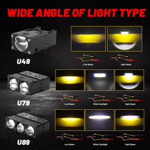 <span class=keywords><strong>U89</strong></span>ไฟติดกระจังหน้า LED 7000LM 70วัตต์, ไฟเลเซอร์เสริมภายนอกเลนส์สีขาวชิป DC9-30V 3570ไฟ LED - Product Image 4