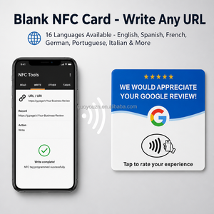 Carte de commentaires Google NFC autocollante en acrylique noir 12x12cm, <span class=keywords><strong>plaque</strong></span> intelligente à puce 2mm 80x50mm avec ruban Changrong 511 pour table - Product Image 4