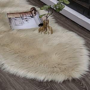 Kunst pelz Schaffell Beige Teppich Ultra Soft Fluffy Kunst pelz Shaggy Stuhl bezug Sitzpolster für Schlafzimmer Wohnzimmer Plüsch - Product Image 5