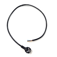 Câble d'alimentation H05VV-F 3x0.75mm² avec fiche Schuko EU vers extrémité dénudée, 16A 250V, câble ouvert CEE7/7 vers rallonge à fils nus