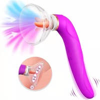 Erotischer G-Punkt-Dildo-Vibrator für Frauen, Lesbischer Klitoris-Saugvibrator, Brustwarzen- und Oralsex-Simulator