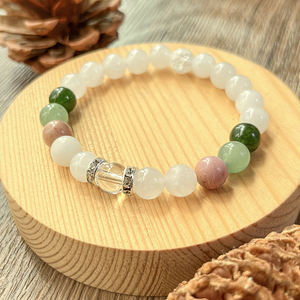 8mm Natural Verde Aventurina Rodonita Bead <span class=keywords><strong>Fertilidad</strong></span> y Concepción Soporte Mala Wellness Pulsera para Mujeres - Product Image 2
