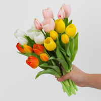 Vente en gros d'usine, bouquet de tulipes en PU au toucher réel de 30 cm, tulipes artificielles en bouquet pour mariage, décoration florale pour la maison