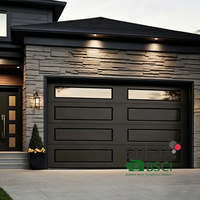 Porte de garage à panneaux plats en aluminium standard LONGTAI 8x7, réduction du bruit, résistance aux chocs, télécommande