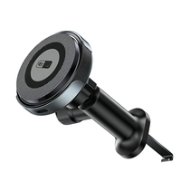 Support de voiture avec chargeur sans fil magnétique à charge rapide 15W, support de téléphone 360° °   Support de fixation pour grille d'aération de voiture pour téléphone et Android