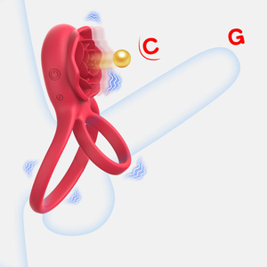 Hochwertiger Rosen-Ring zur Prostata-Stimulation, Penisring, Klitoris-Stimulator, Vibrator zur Verzögerung der Ejakulation, Erotikspielzeug für Paare - Product Image 6