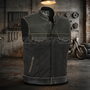 Gilet de motard en cuir véritable imperméable pour homme, vêtement d'extérieur décontracté et respirant pour l'hiver, personnalisable OEM, haute qualité - Product Image 2