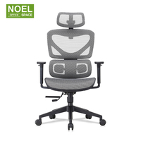 Ergonomischer Bürostuhl mit Lendenwirbelstütze, Drehstuhl mit Rollen, verstellbarer Hochlehner-Arbeitsstuhl für Erwachsene