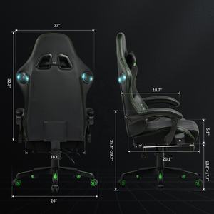 Haut-parleurs d'usine <span class=keywords><strong>Razer</strong></span> doubles en cuir PVC inclinable PRO Silla Fauteuil de jeu bon marché avec repose-pieds - Product Image 3
