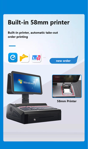 Màn hình kép 15.6 inch N2840 2 + 32GB được xây dựng trong máy in ngăn kéo tiền mặt hệ thống POS tất cả trong một POS cho nhà hàng - Product Image 6