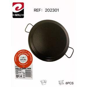 Elegantes Sartenes de Hierro Fundido para Paella de 30 cm con Asa de Acero Inoxidable, Olla de Cocina Resistente con Revestimiento de Esmalte Duradero - Product Image 1