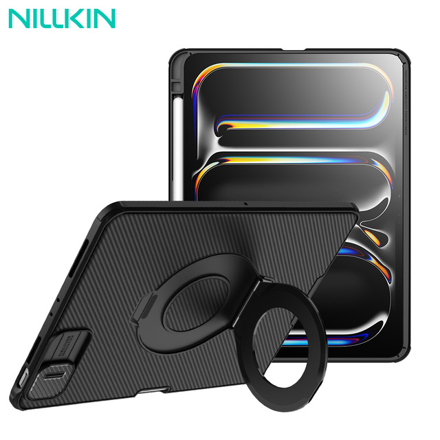 Nillkin for Apple iPad Pro 11 13 2024 Shockproof Slim Protection Cover With Magnetic Ring Stand Slide-Lens Cover Tablet Case