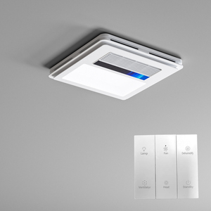 Ventilador Calefactor de Techo Integrado, Moderno, Cuadrado, Fácil de Instalar, Ventilador Calefactor Eléctrico <span class=keywords><strong>para</strong></span> <span class=keywords><strong>Baño</strong></span> con Luz LED - Product Image 1