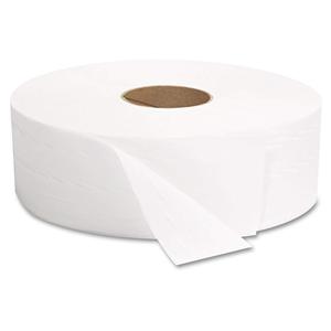 GEN 1513 JRT Jumbo Bath Tissue 2-Ply White Bamboo Toilet <b>Paper</b> Strong and Soft <b>Embossed</b> Dot 12\" Diameter (Case of 6) - Product Image 3