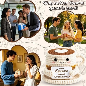 Cadeaux émotionnels faits à la main « Je t'aime », mug de voyage en crochet pour un anniversaire de mariage, cadeaux amusants <span class=keywords><strong>et</strong></span> romantiques pour les amateurs de café - Product Image 6