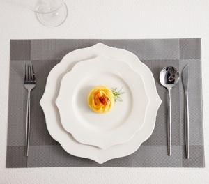 Custom White Wedding Dinner <b>Plates</b> Scalloped Edge <b>Ceramic</b> Classic Design China Origin Personalized Logo/Design Tableware for - Product Image 2