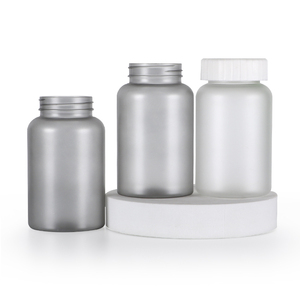 Grey Frosted Customized Capsule Bottle Pharmaceutical Packaging PET <b>Plastic</b> Bottle Pill <b>Jar</b> For Health Product With Screw Cap - Product Image 3