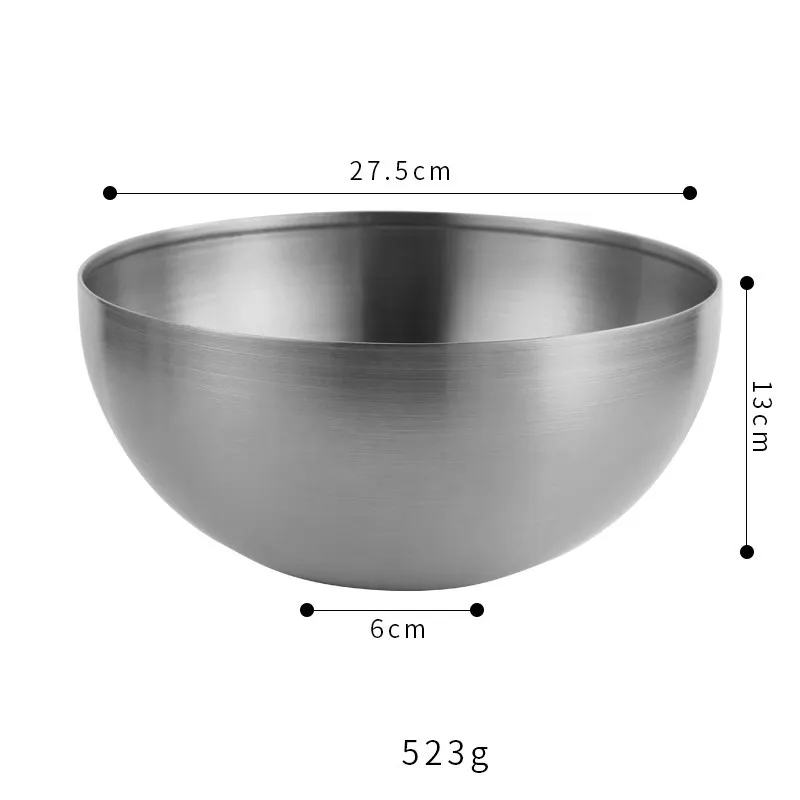 여러 크기 스테인레스 스틸 요리 믹싱 볼 학교 아웃 도어 용 베이킹 샐러드 그릇