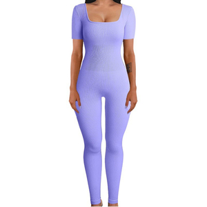 Ilivebrand <span class=keywords><strong>Tuta</strong></span> Aderente Senza Maniche con Scollo Quadrato, Body Elasticizzato <span class=keywords><strong>a</strong></span> <span class=keywords><strong>Costine</strong></span> per Fitness e Yoga da Donna - Product Image 6