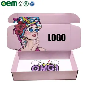 Custom Logo Pink Shipping Boxes for Small Business Small Corrugated Mailer Cardboard Boxes for Packaging Gift Boxes