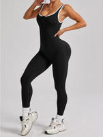 Body Deportivo Personalizado sin Costuras, Transpirable, Ligero, con Botones al Frente, Bloques de Color, Espalda Descubierta, de Una Pieza, para Clases de Baile