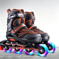 Patins à roulettes double usage route et parc, roulements silencieux et fluides, embout anti-collision robuste, roues lumineuses sans batterie pour la pratique quotidienne