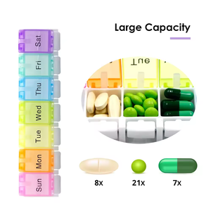 Boîte à pilules en plastique la plus vendue, organiseur portable de voyage à 7 compartiments, étui de rangement pour pilules de voyage à 7 grilles - Product Image 6