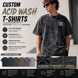 T-shirts personnalisés délavés à l'acide, en coton épais, coupe oversize, col rond, effet délavé minéral, style vintage marbré, streetwear, prêts à porter pour hommes - Product Image 1