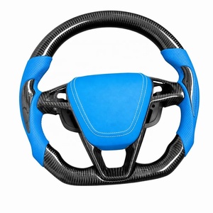 Volant en cuir blanc personnalisé avec fibre de carbone pour <span class=keywords><strong>Ford</strong></span> Focus <span class=keywords><strong>ST</strong></span> RS Fiesta 2014-2018 Performance Modifié - Product Image 5