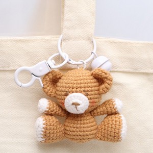 Cross-border popular finished handmade crocheted pendant, crocheted sitting bear ornament, knitted cute keychain - Product Image 2