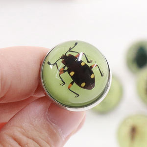 Светящееся в темноте настоящее насекомое в смоле регулируемое кольцо скорпиона из нержавеющей стали Подарочное ювелирное изделие из смолы светящийся скорпион - Product Image 6